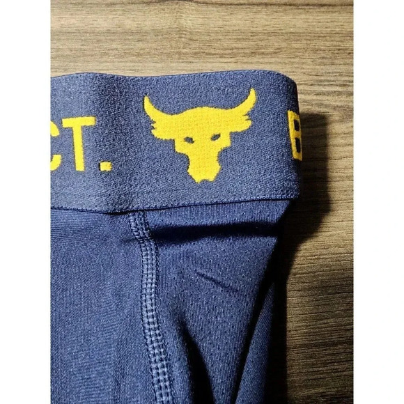 Under Armour Project Rock Heat Gear Compression Shorts Navy Size Medium New - Picture 6 of 9